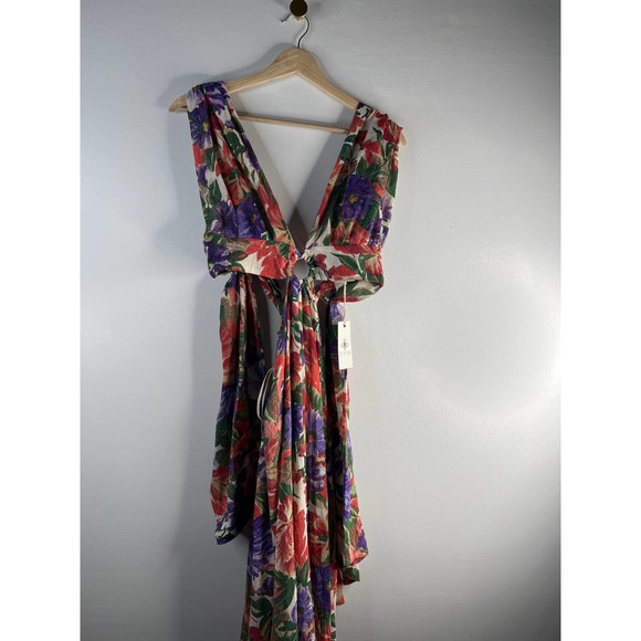 Just Bee Queen Women's Cutout Front Slit Sara Floral Maxi Dress Size: Small NWT - Picture 4 of 8